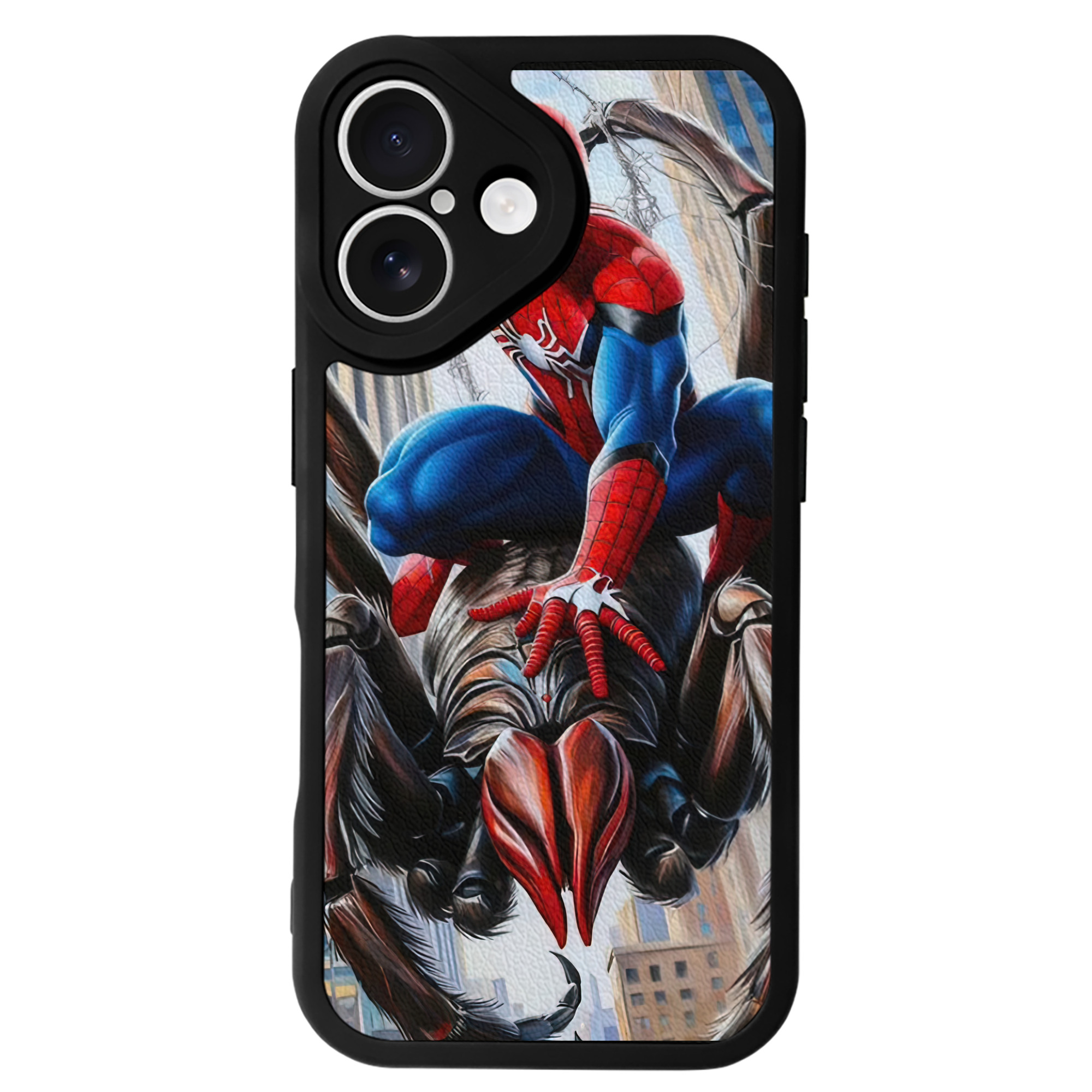 Spider Man スパイダーマン 【iPhone 16シリーズ対応】シリコンスマホケース（レザー調） 材質：シリコン